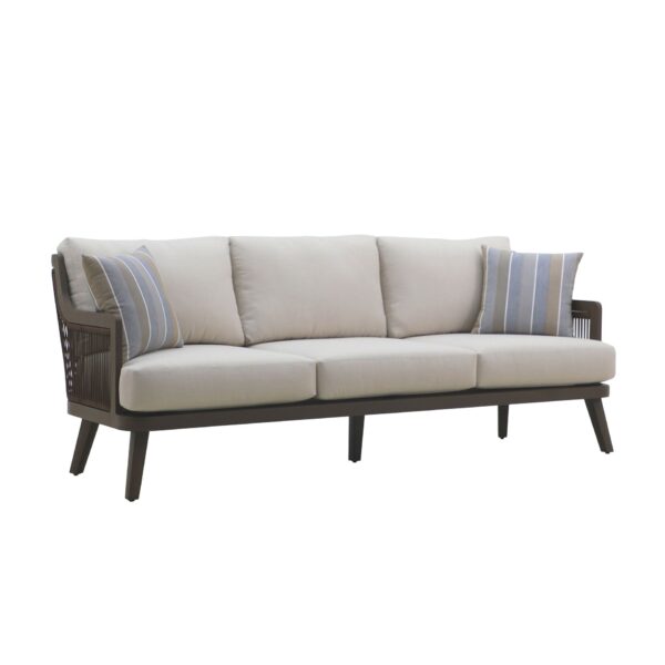 Genova - Patio Sofa With Two Accent Pillows - Gray Genova - Patio Sofa With Two Accent Pillows - Gray