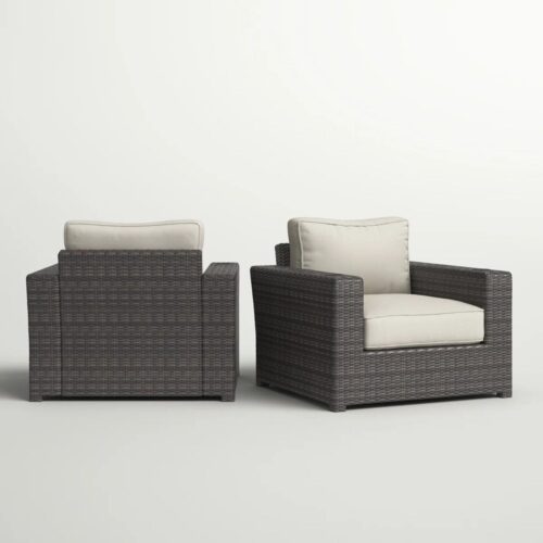 Outdoor Armchairs With Cushions (Set of 2) - Espresso / Gray Outdoor Armchairs With Cushions (Set of 2) - Espresso / Gray