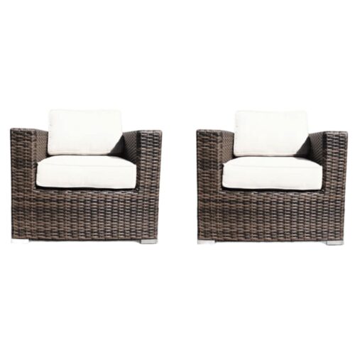 Outdoor Chairs Set With Cushions - Brown Mix Outdoor Chairs Set With Cushions - Brown Mix