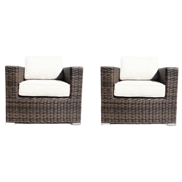 Outdoor Chairs Set With Cushions - Brown Mix Outdoor Chairs Set With Cushions - Brown Mix