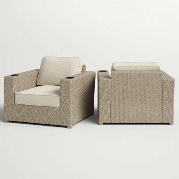 Outdoor Lounge Chairs With Cushions, Weather Resistant - Gray Mix