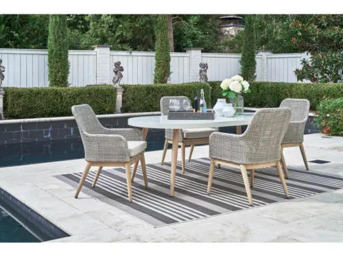 Seton Creek Contemporary Outdoor All Weather 7 PC Oval Dining Set Includes 4 Arm and 2 Swivel Chairs Seton Creek Contemporary Outdoor All Weather 7 PC Oval Dining Set Includes 4 Arm and 2 Swivel Chairs