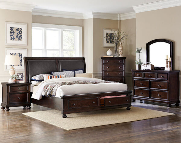 Chester 6-Piece King Storage Bedroom Package - Cherry Chester 6-Piece King Storage Bedroom Package - Cherry