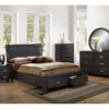Cinema 3-Piece King Storage Bed - Charcoal