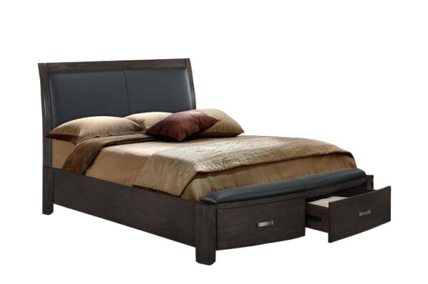 Cinema 3-Piece Queen Storage Bed - Charcoal