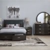 Cinema 6-Piece Queen Storage Bedroom Package - Charcoal