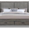 Copeland 3-Piece King Storage Bed - Wire-Brushed Grey