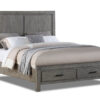 Copeland 3-Piece Queen Storage Bed - Wire-Brushed Grey