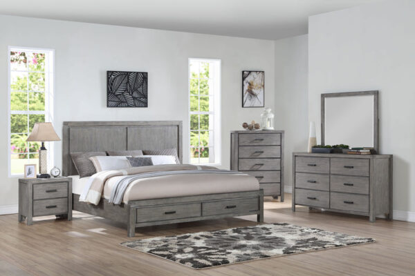 Copeland 6-Piece King Storage Bedroom Package - Wire-Brushed Grey