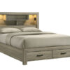 Dario 3-Piece Queen Storage Bed - Light Brown, Beige
