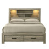 Dario 3-Piece Queen Storage Bed - Light Brown, Beige