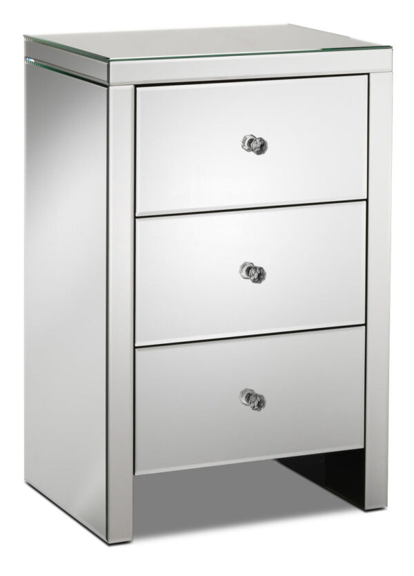 Illusion Set of 2 Night Tables - Mirrored Glass Illusion Set of 2 Night Tables - Mirrored Glass