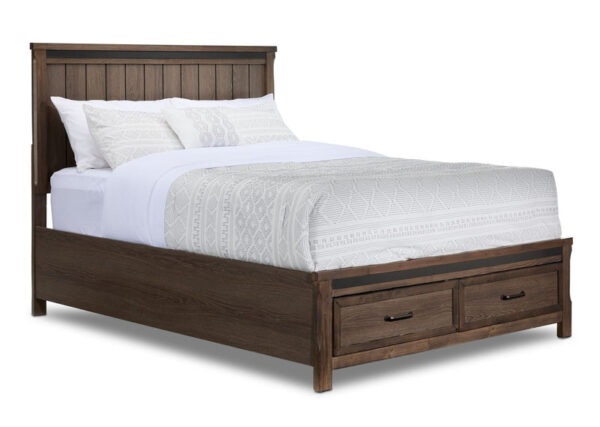 Rossco 3-Piece King Storage Bed - Rustic Oak