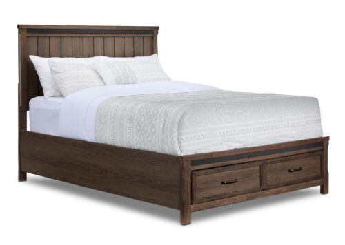 Rossco 3-Piece King Storage Bed - Rustic Oak