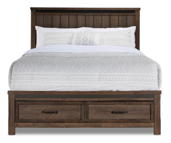 Rossco 3-Piece Queen Storage Bed - Rustic Oak