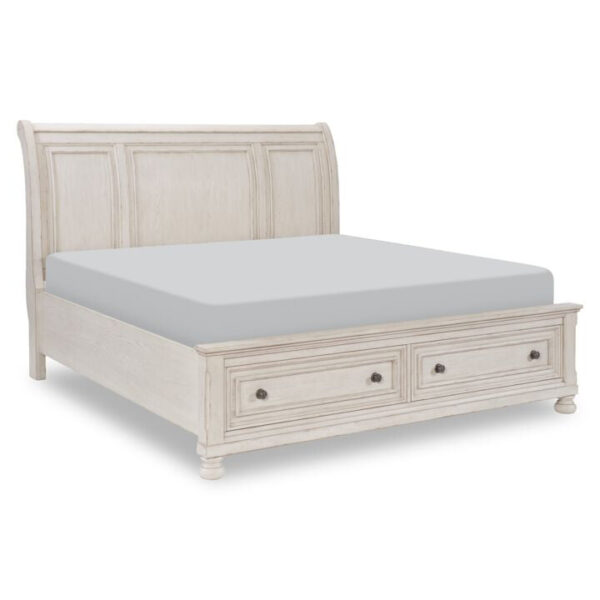 Windchester 3-Piece Queen Storage Bed - Antique White Windchester 3-Piece Queen Storage Bed - Antique White